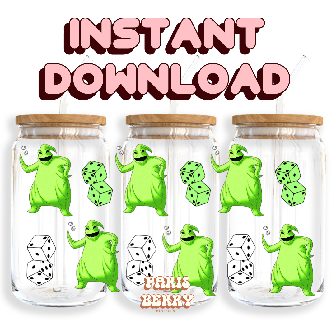 Oogie Boogie Dice - 16oz PNG Cup Wrap | Instant Digital Download