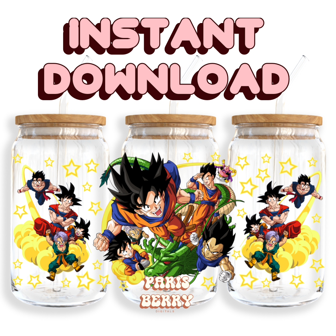 Legendary Z-Warriors - 16oz PNG Cup Wrap | Instant Digital Download