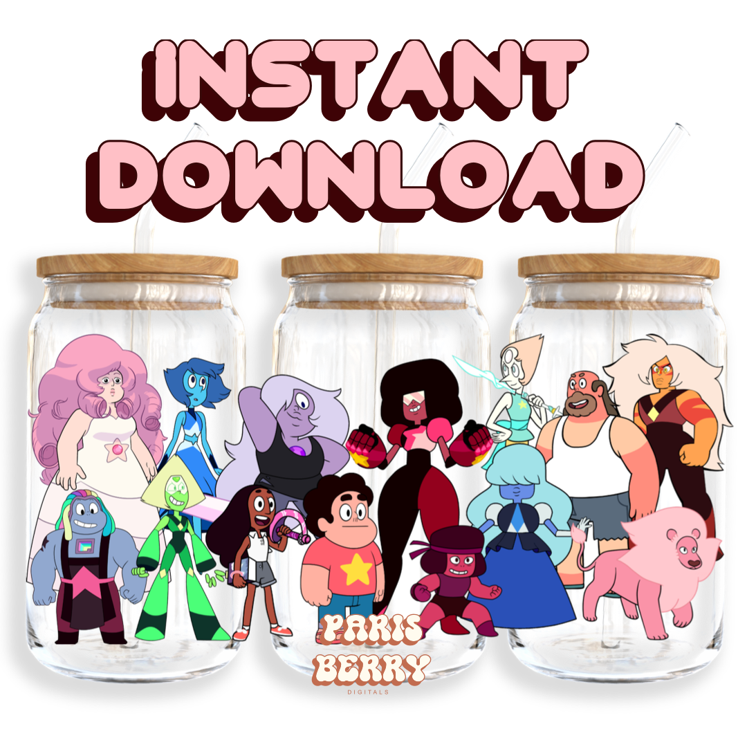 Steven & Friends Universe - 16oz PNG Cup Wrap | Instant Digital Download