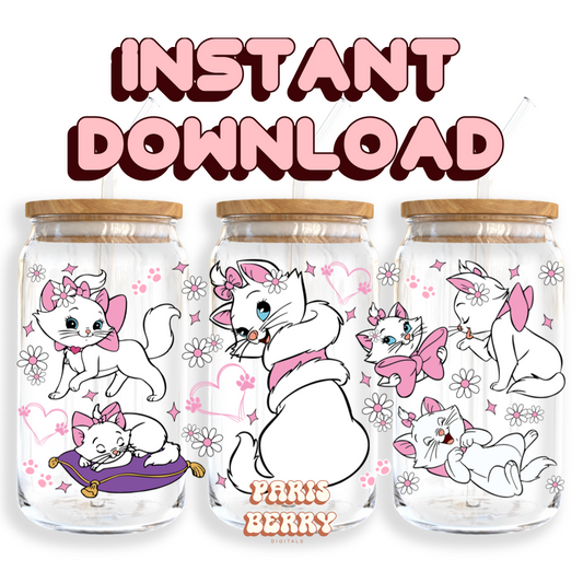 Kitty - 16oz PNG Cup Wrap | Instant Digital Download