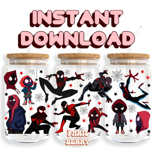 Spider Verse - 16oz PNG Cup Wrap | Instant Digital Download