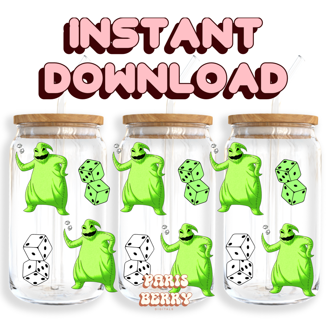 Oogie Boogies Dice - 16oz PNG Cup Wrap | Instant Digital Download