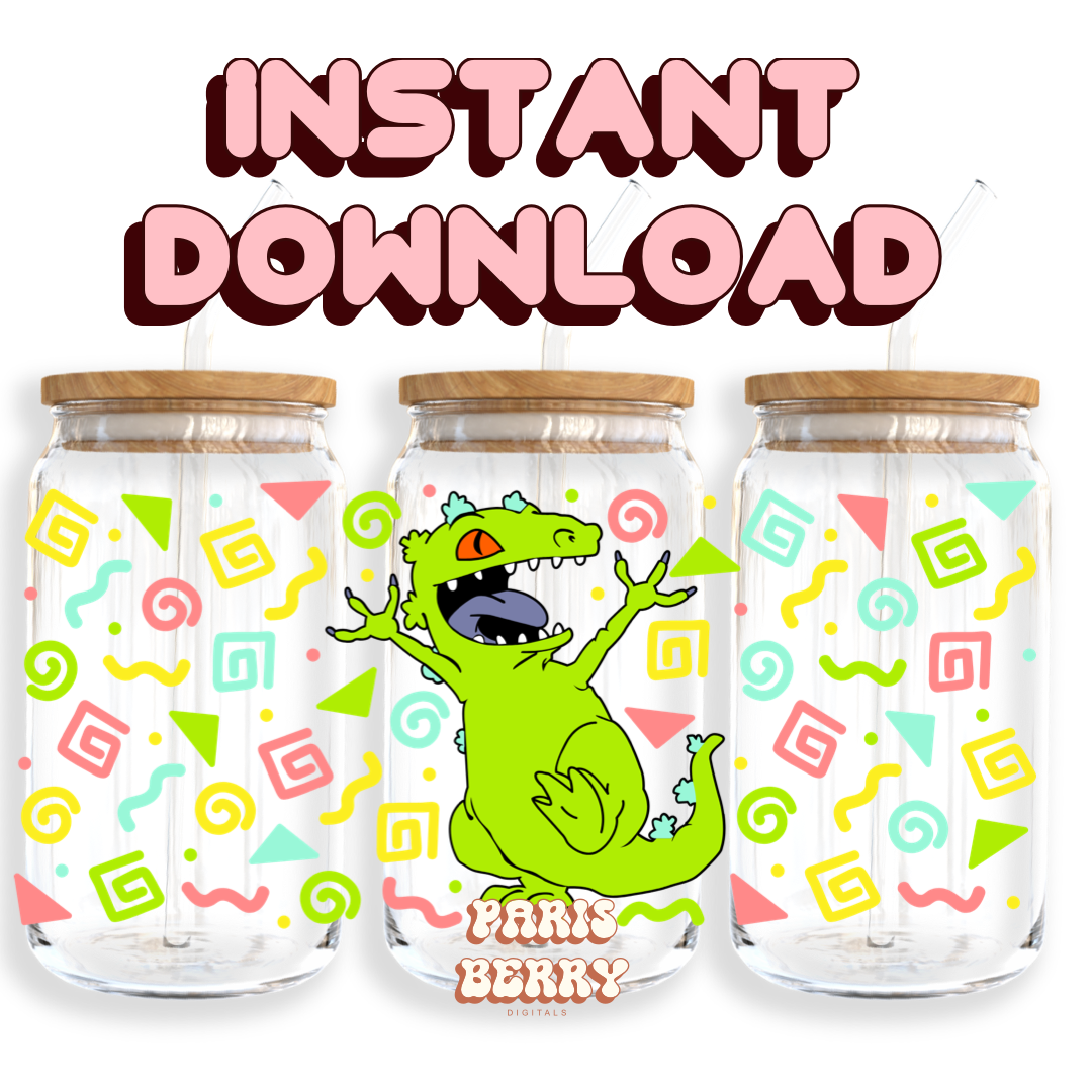 Reptar - 16oz PNG Cup Wrap | Instant Digital Download