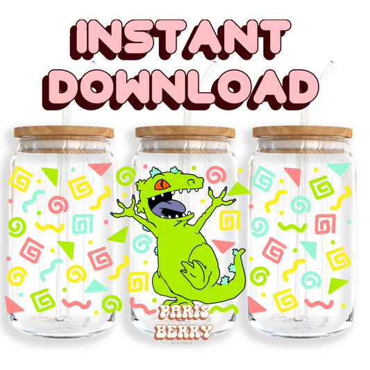 Reptar - 16oz PNG Cup Wrap | Instant Digital Download