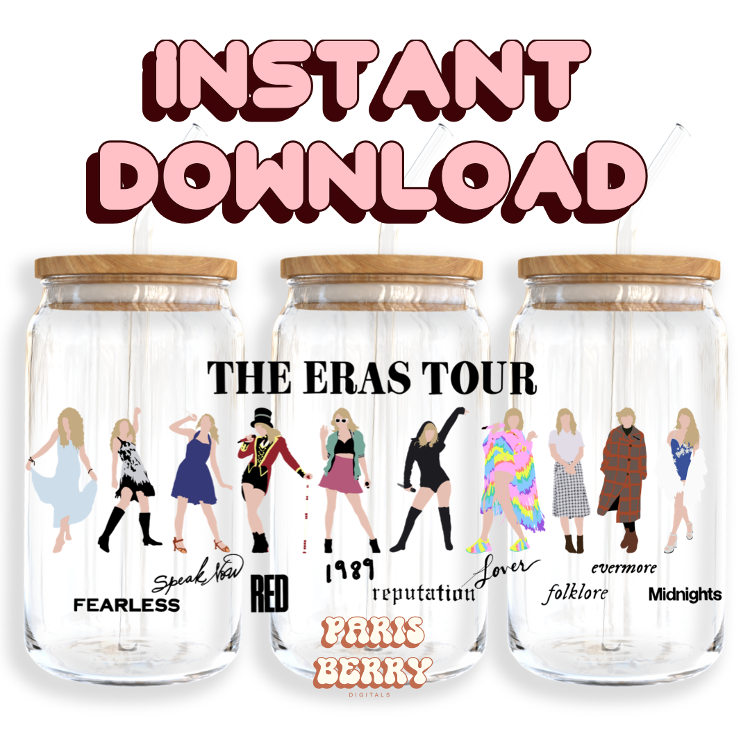 TS Eras Tour - 16oz PNG Cup Wrap | Instant Digital Download