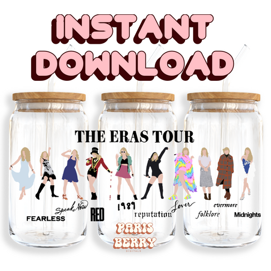 TS Eras Tour - 16oz PNG Cup Wrap | Instant Digital Download