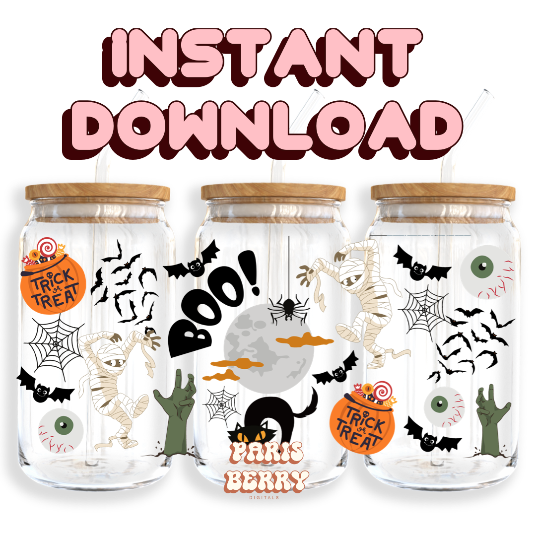 Trick Or Treat - 16oz PNG Cup Wrap | Instant Digital Download