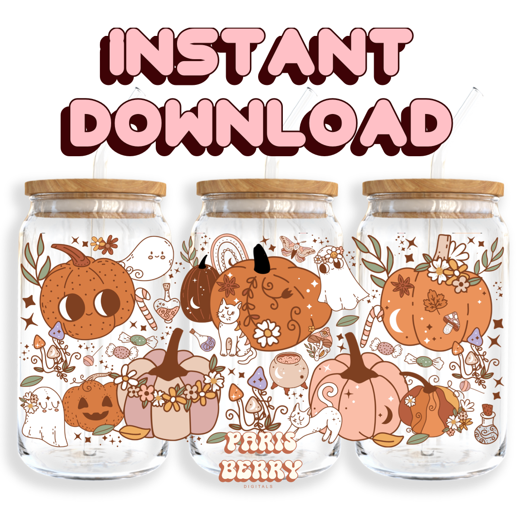 Pumpkin Season - 16oz PNG Cup Wrap | Instant Digital Download