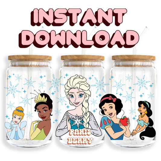 Magic Princesses - 16oz PNG Cup Wrap | Instant Digital Download