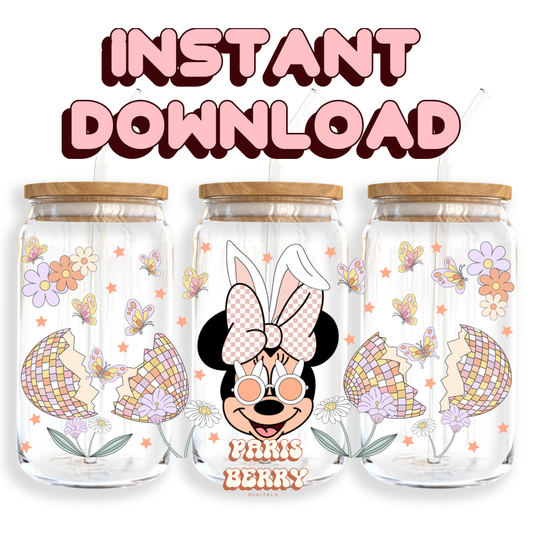 Easter Bunny Mouse - 16oz PNG Cup Wrap | Instant Digital Download