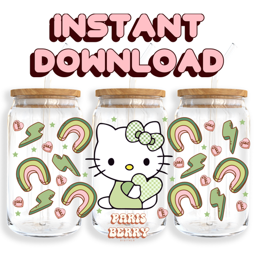 H.Kitty Lucky Charm - 16oz PNG Cup Wrap | Instant Digital Download