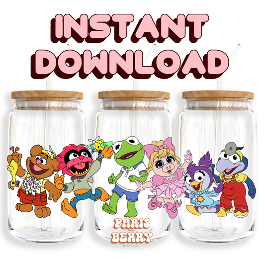 Muppets Friends - 16oz PNG Cup Wrap | Instant Digital Download