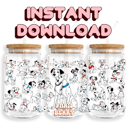 101 Dalmatians - 16oz PNG Cup Wrap | Instant Digital Download