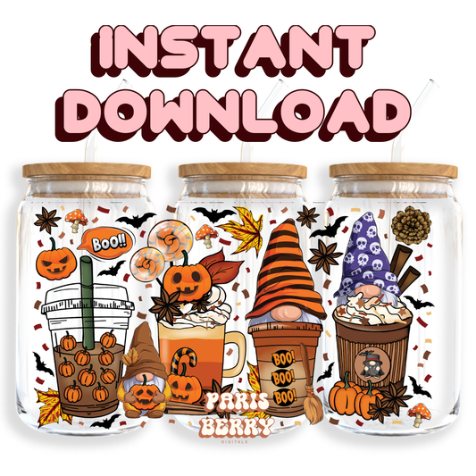 Spooky Drinks - 16oz PNG Cup Wrap | Instant Digital Download