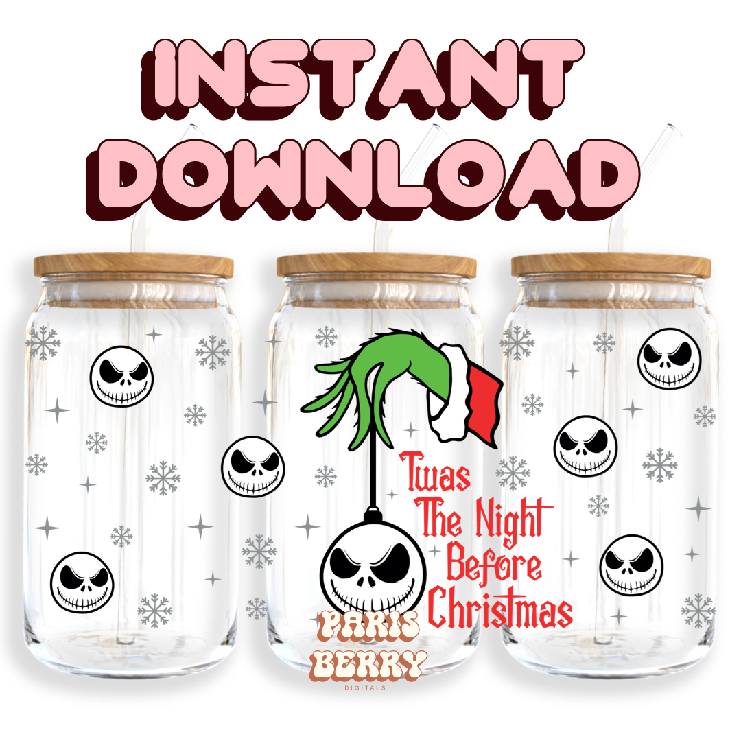 Grinchmas Nightmare - 16oz PNG Cup Wrap | Instant Digital Download