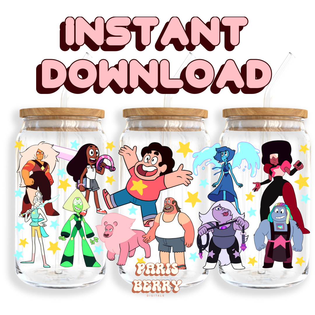 Steven & Friends Universe - 16oz PNG Cup Wrap | Instant Digital Download