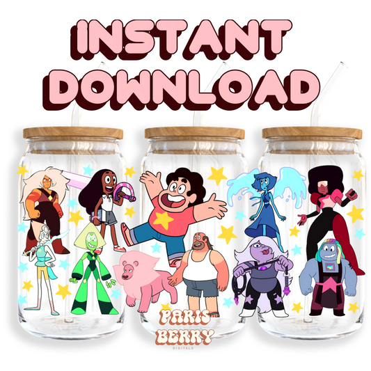 Steven & Friends Universe - 16oz PNG Cup Wrap | Instant Digital Download