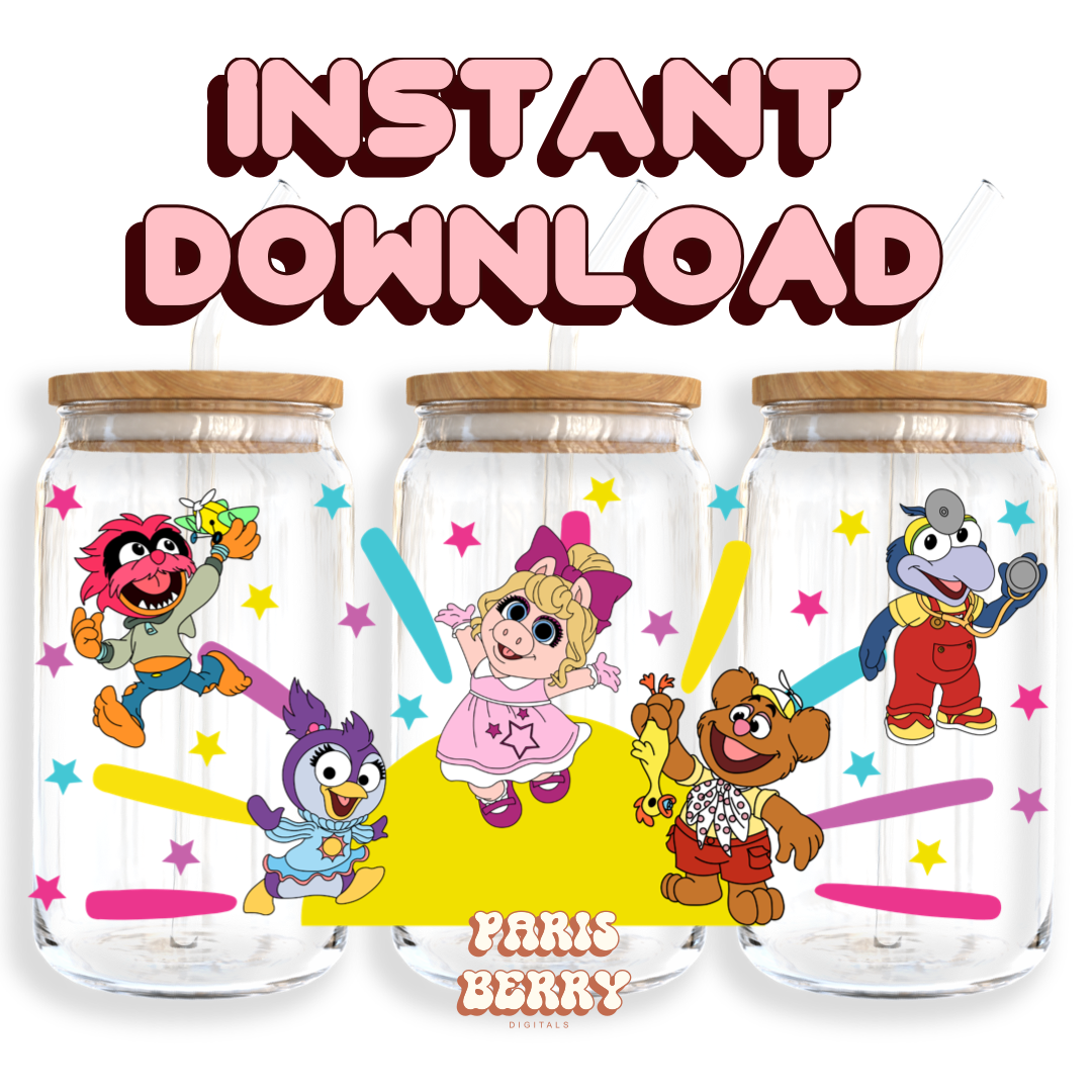 Muppets & Friends - 16oz PNG Cup Wrap | Instant Digital Download