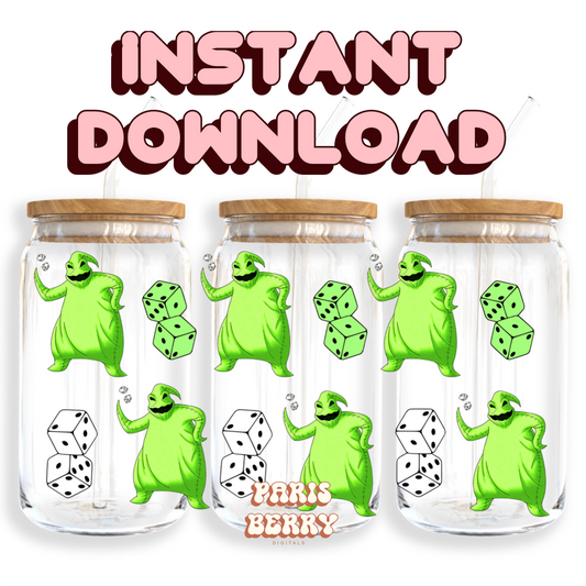 Oogie Boogie Dice - 16oz PNG Cup Wrap | Instant Digital Download