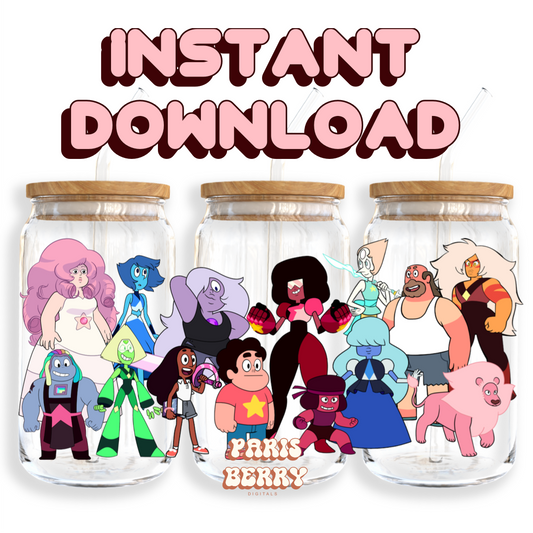 Steven & Friends Universe - 16oz PNG Cup Wrap | Instant Digital Download