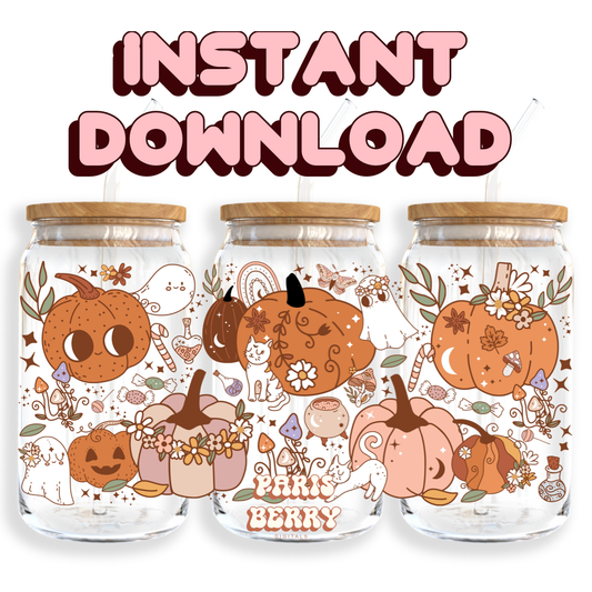 Spooky Season - 16oz PNG Cup Wrap | Instant Digital Download